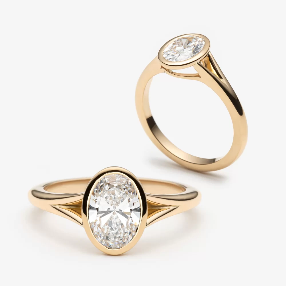 Solitaire serti clos ovale