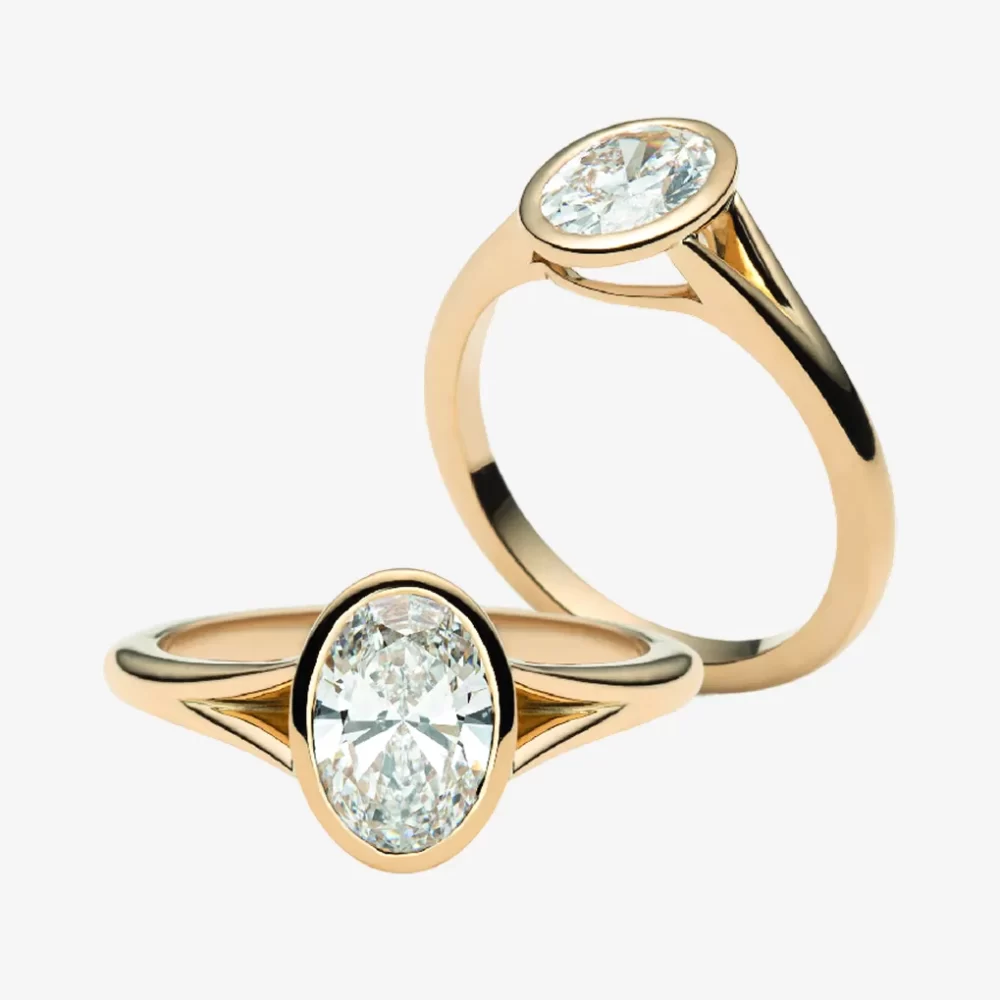 Solitaire serti clos ovale