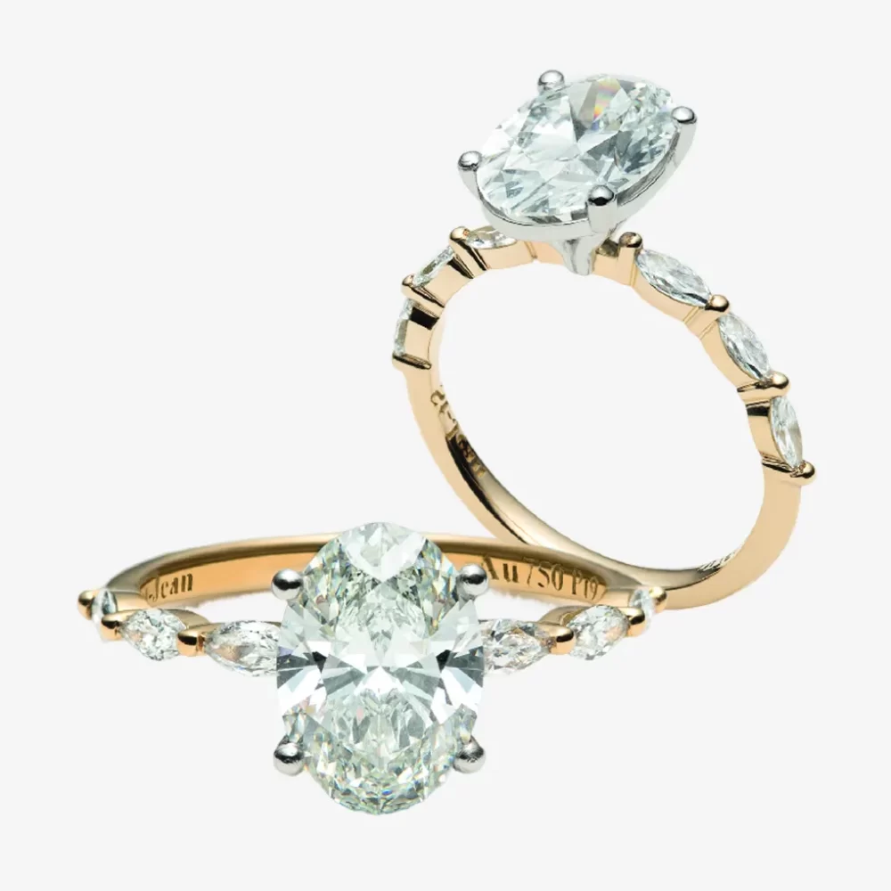 Vintage serti clos ovale