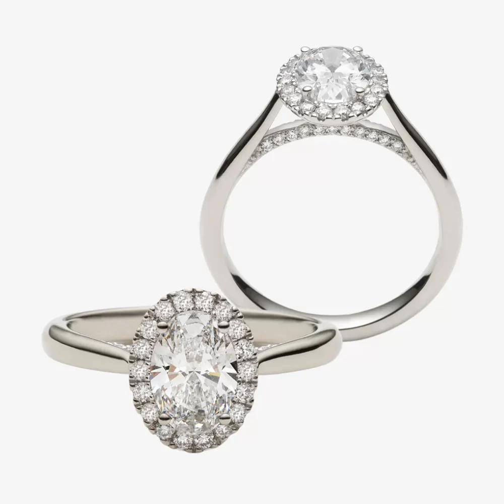 Entourage pont diamanté ovale