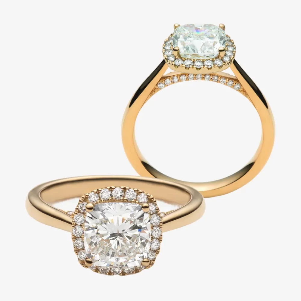 Entourage pont diamanté coussin