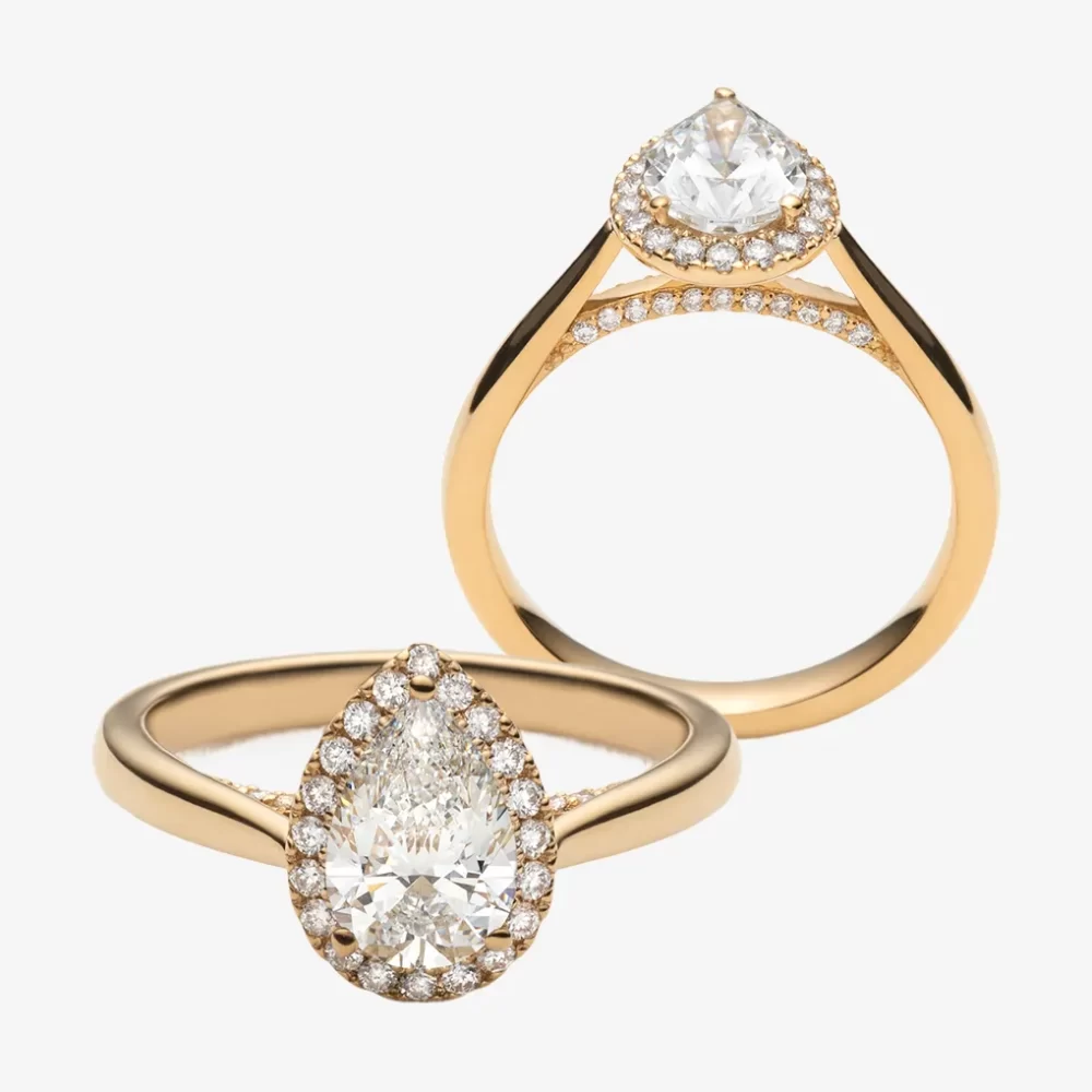 Entourage pont diamanté poire