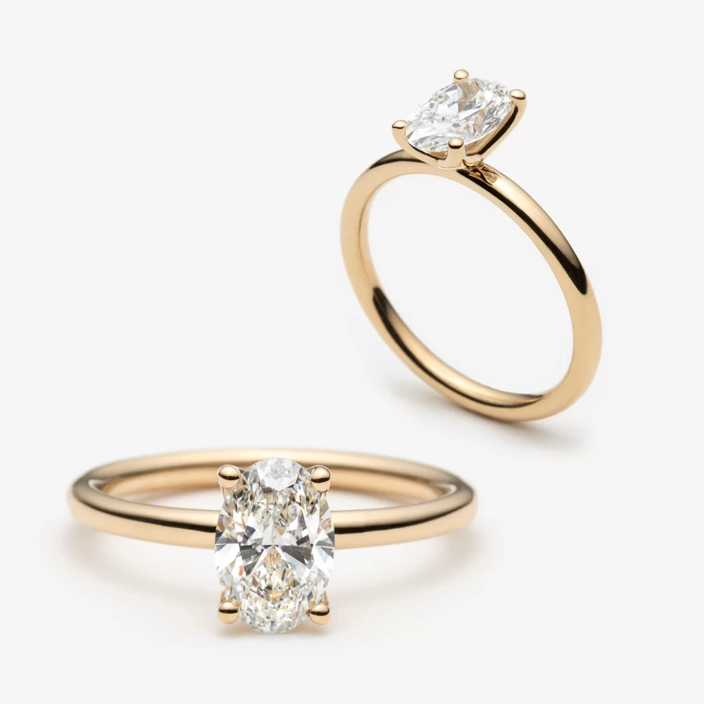 Solitaire tulipe ovale
