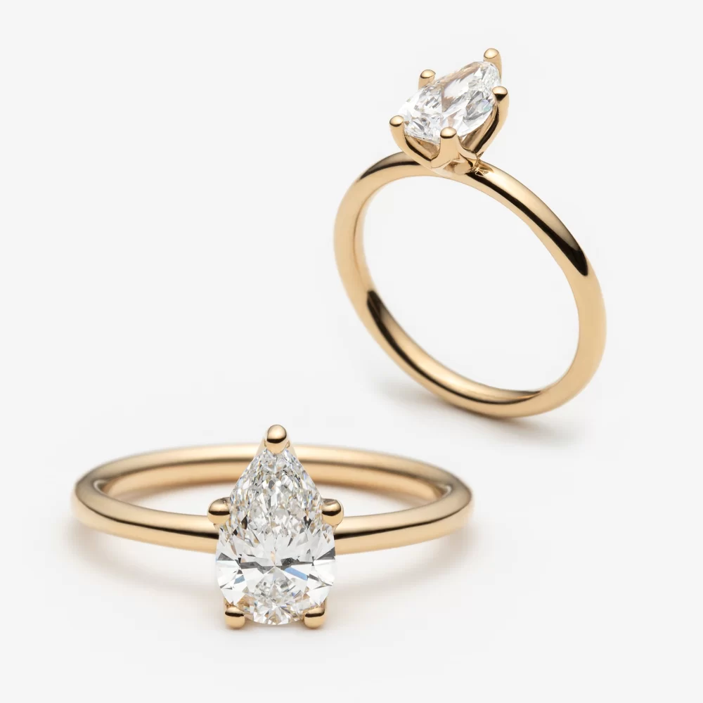 Solitaire tulipe poire